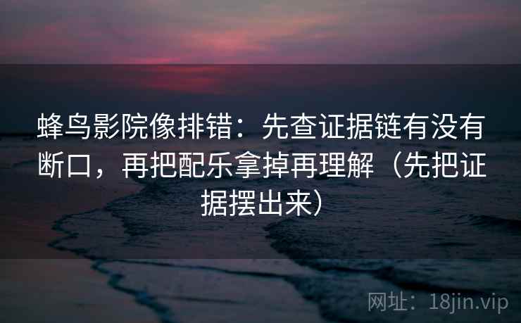 蜂鸟影院像排错：先查证据链有没有断口，再把配乐拿掉再理解（先把证据摆出来）
